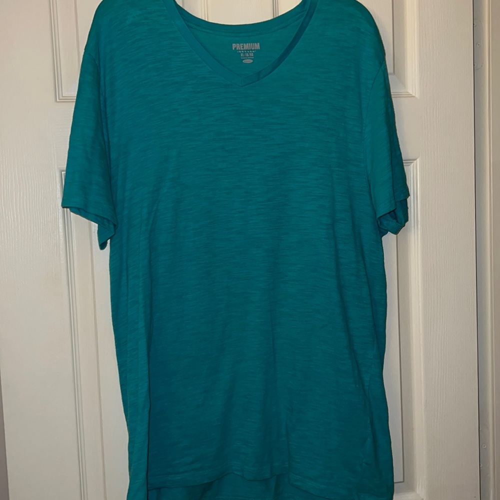Old Navy Green Slub Knit Vneck T Shirt